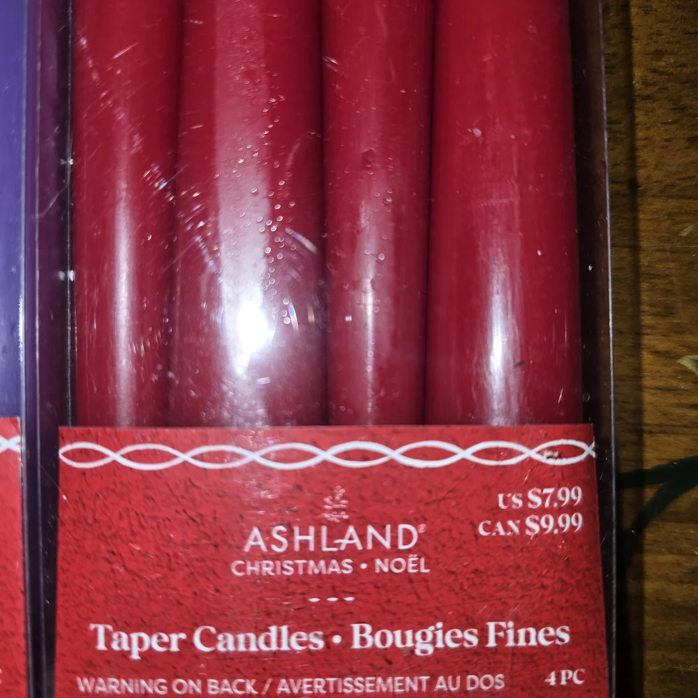 Ashland Festive Taper Candle Set - Red, Purple, Pink